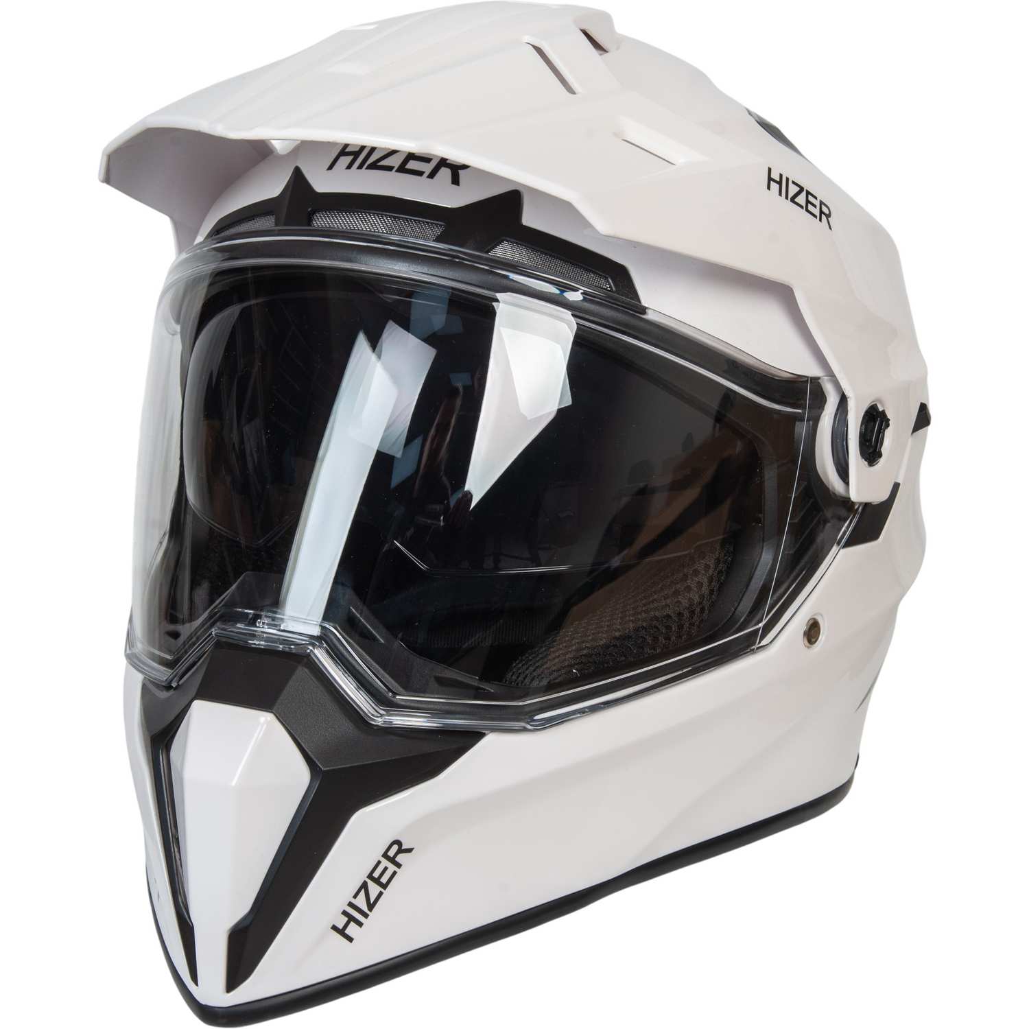 Шлем мото мотард HIZER J6808 №3 (M) white (2 визора)