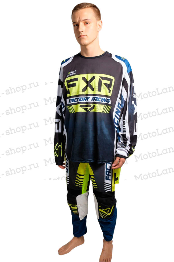 Штаны для мотокросса FXR №4 (XL) blue/black/white/neon green