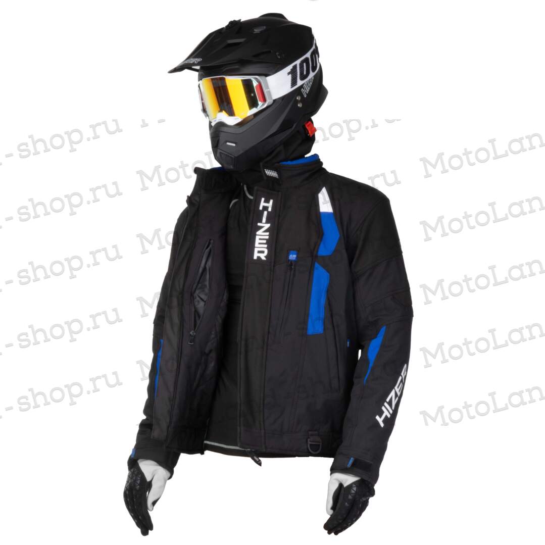 Куртка для снегохода HIZER №2 black-blue (текстиль) (XXL)