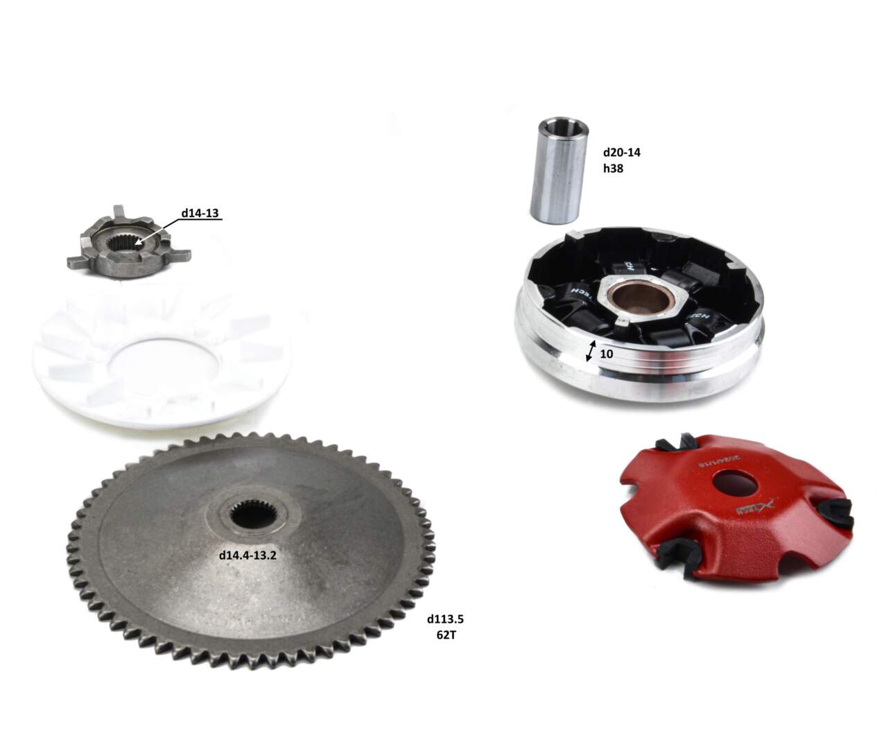 Вариатор в сборе 139QMB 50/80см3 X-tech