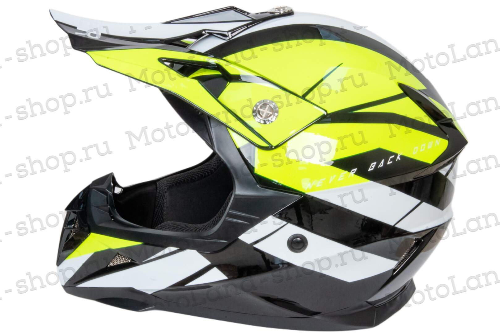 Шлем мото кроссовый HIZER 915 №7 (S) neon/yellow/white