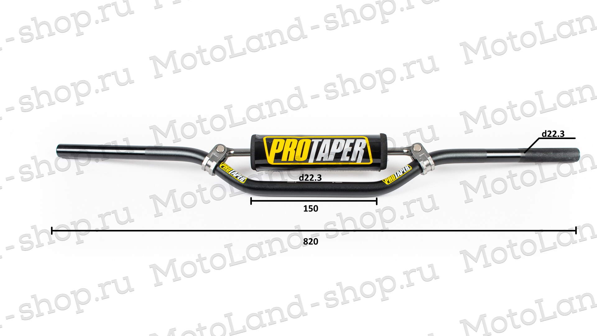 Руль 22мм №1 с перекладиной+защита черный