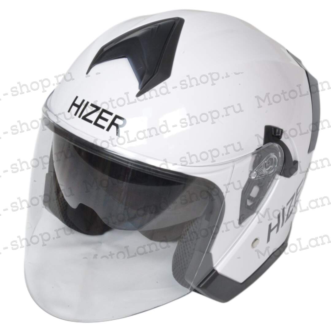 Шлем мото открытый HIZER J232 №1 (M) white (2 визора)
