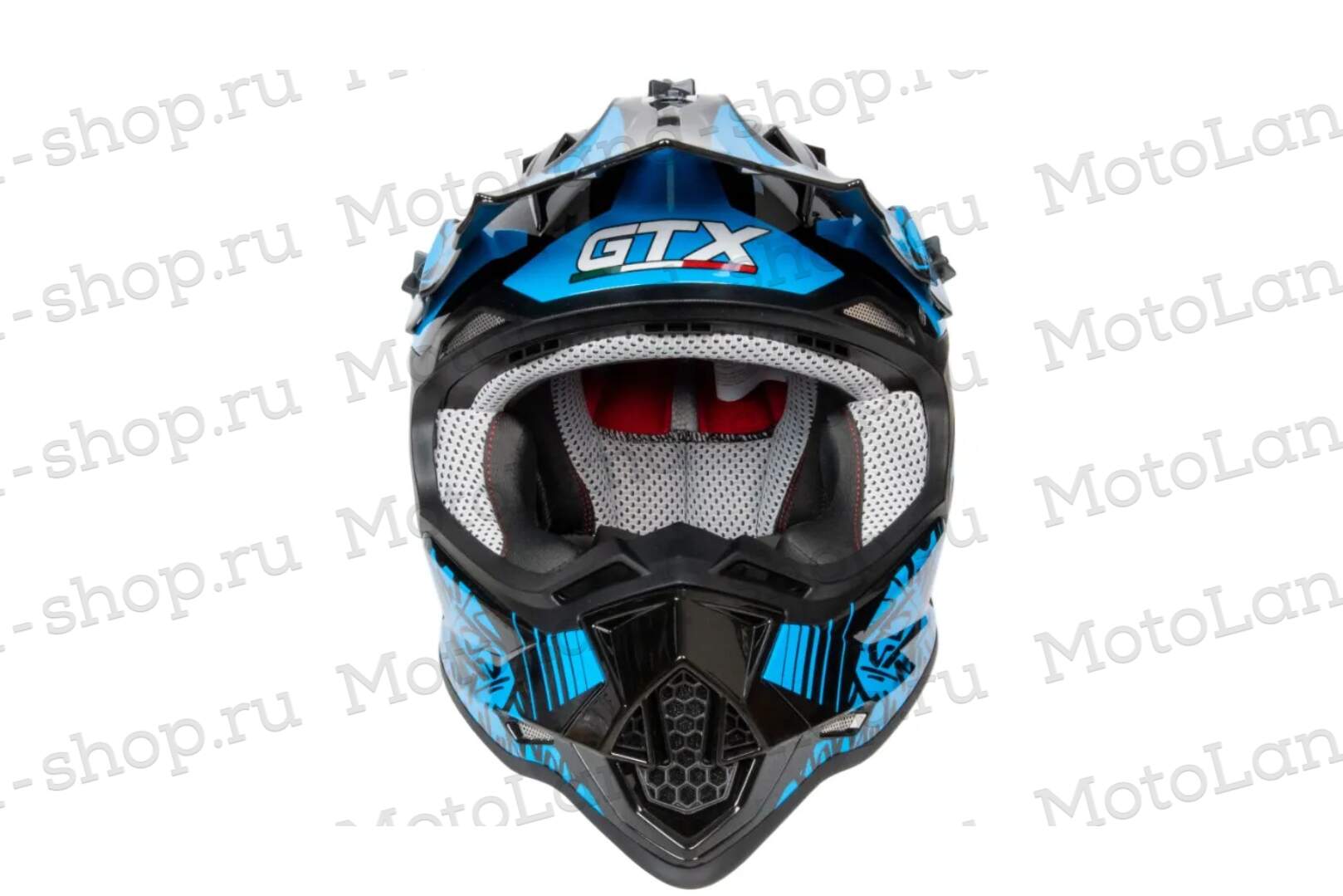 Шлем мото кроссовый GTX 632S №3 (M) BLACK / BLUE детский (51-52)