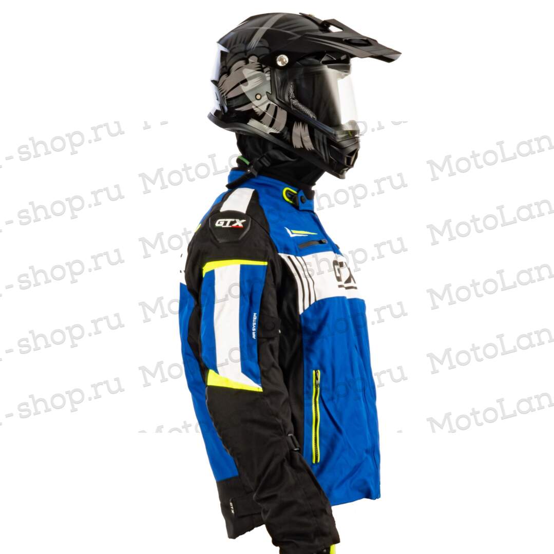 Куртка мотоциклетная (текстиль) GTX EJ-2412 BLACK/LIGHT BLUE (XXL)