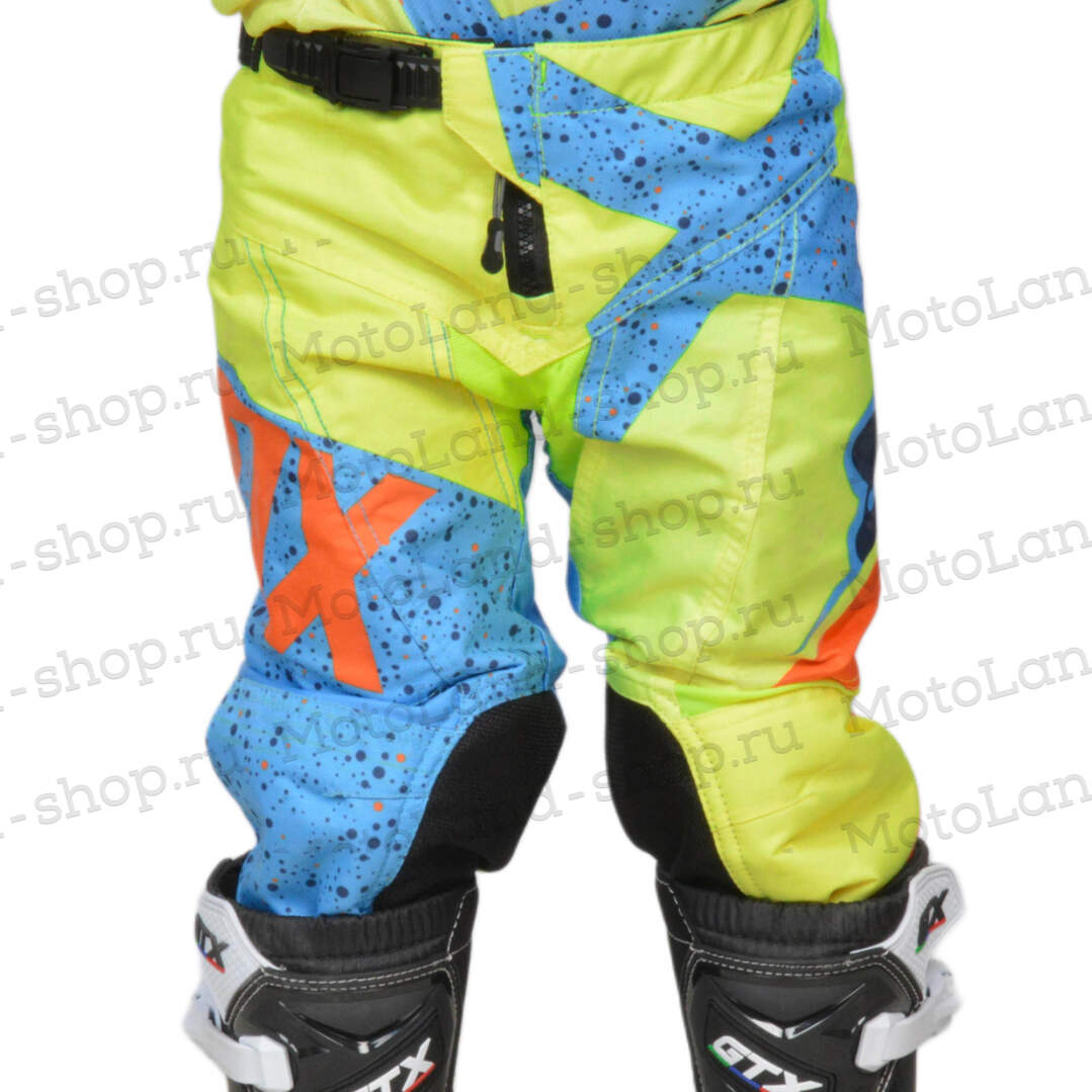 Штаны для мотокросса (детские) FOX №2 / Blue/Neon-Green (рост 140-145 см)