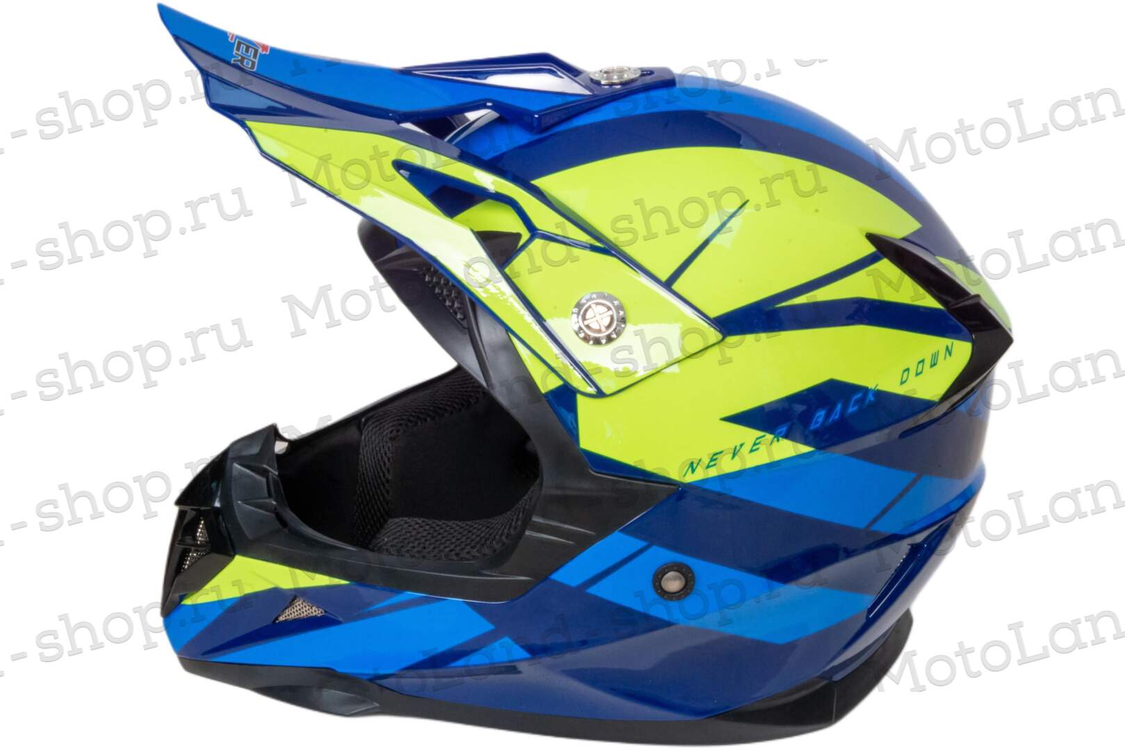 Шлем мото кроссовый HIZER 915 №6 (M) havy/neon/yellow/blue