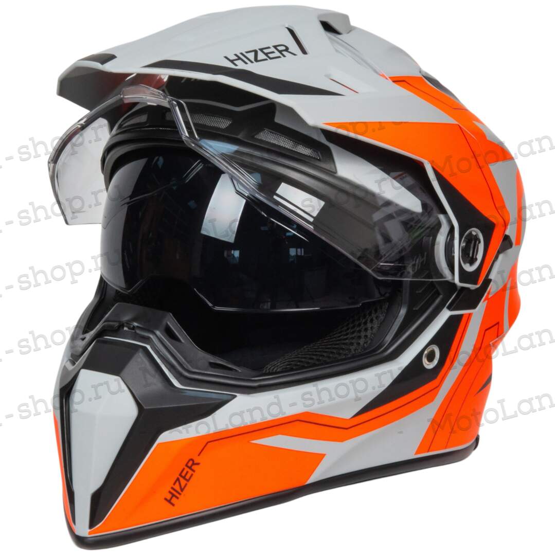 Шлем мото мотард HIZER J6808 №1 (L) matte grey