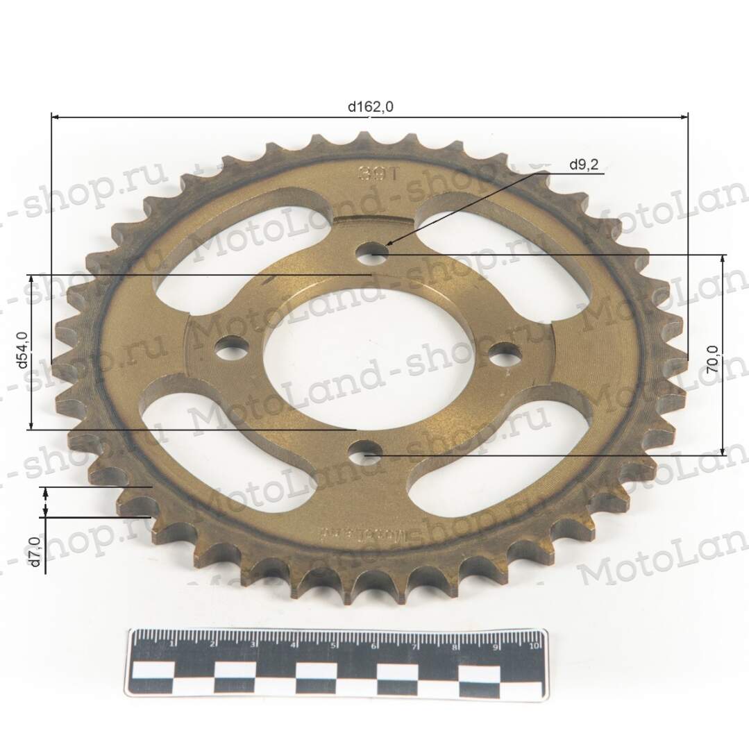 Венец, звезда ведомая (428-39) сталь, закаленные зубья Альфа/Дельта 4х70х54