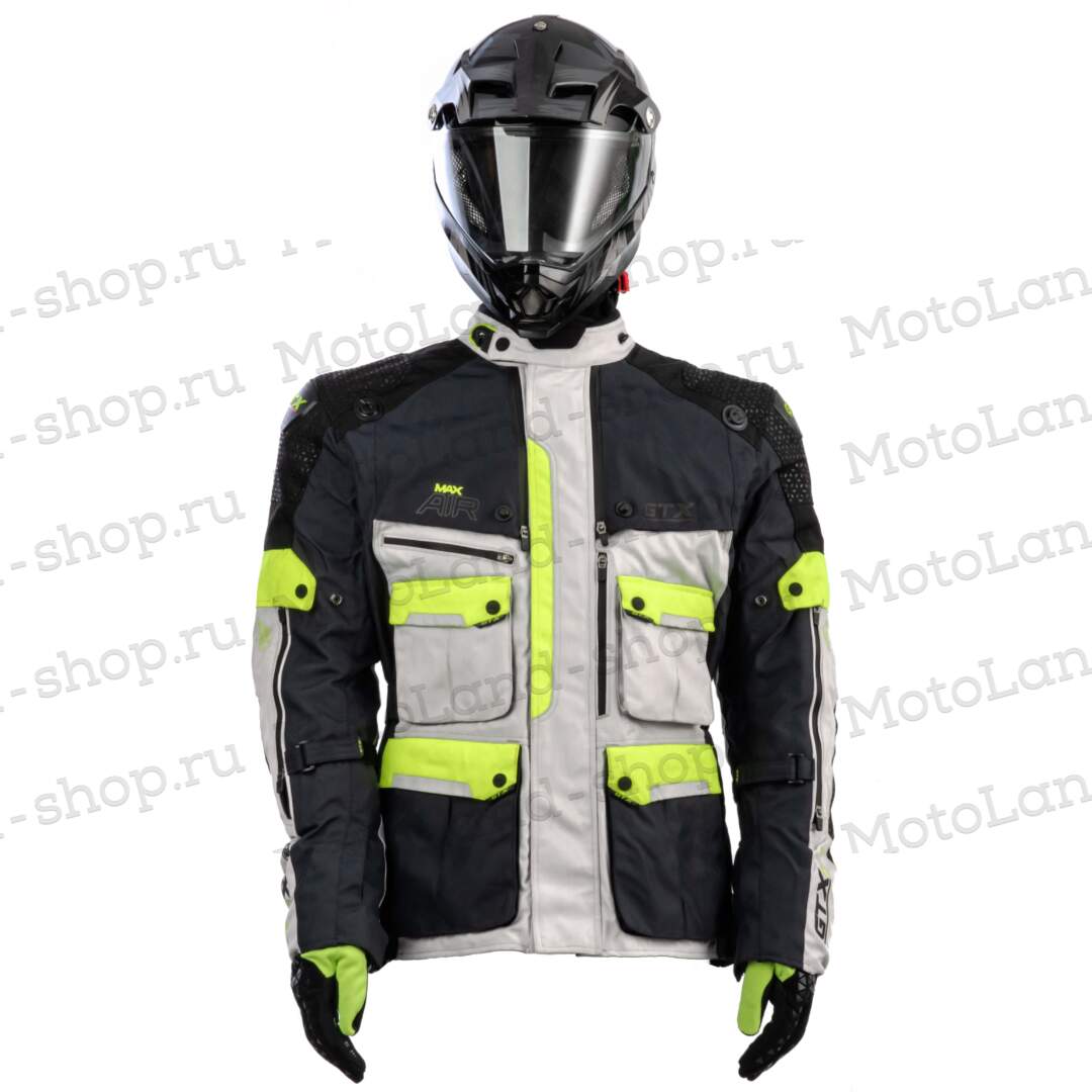 Куртка мотоциклетная (текстиль) GTX EJ-2402 BLACK/LIGHT GREY/NAVY (XXL)