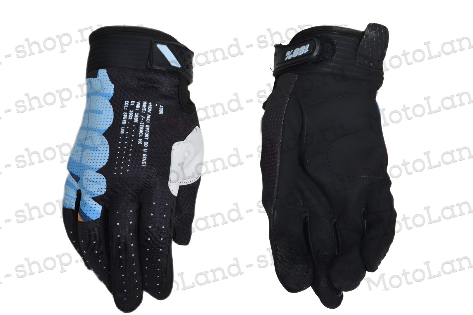 Перчатки мото 100% №13 black/white/blue (XL) мотокросс