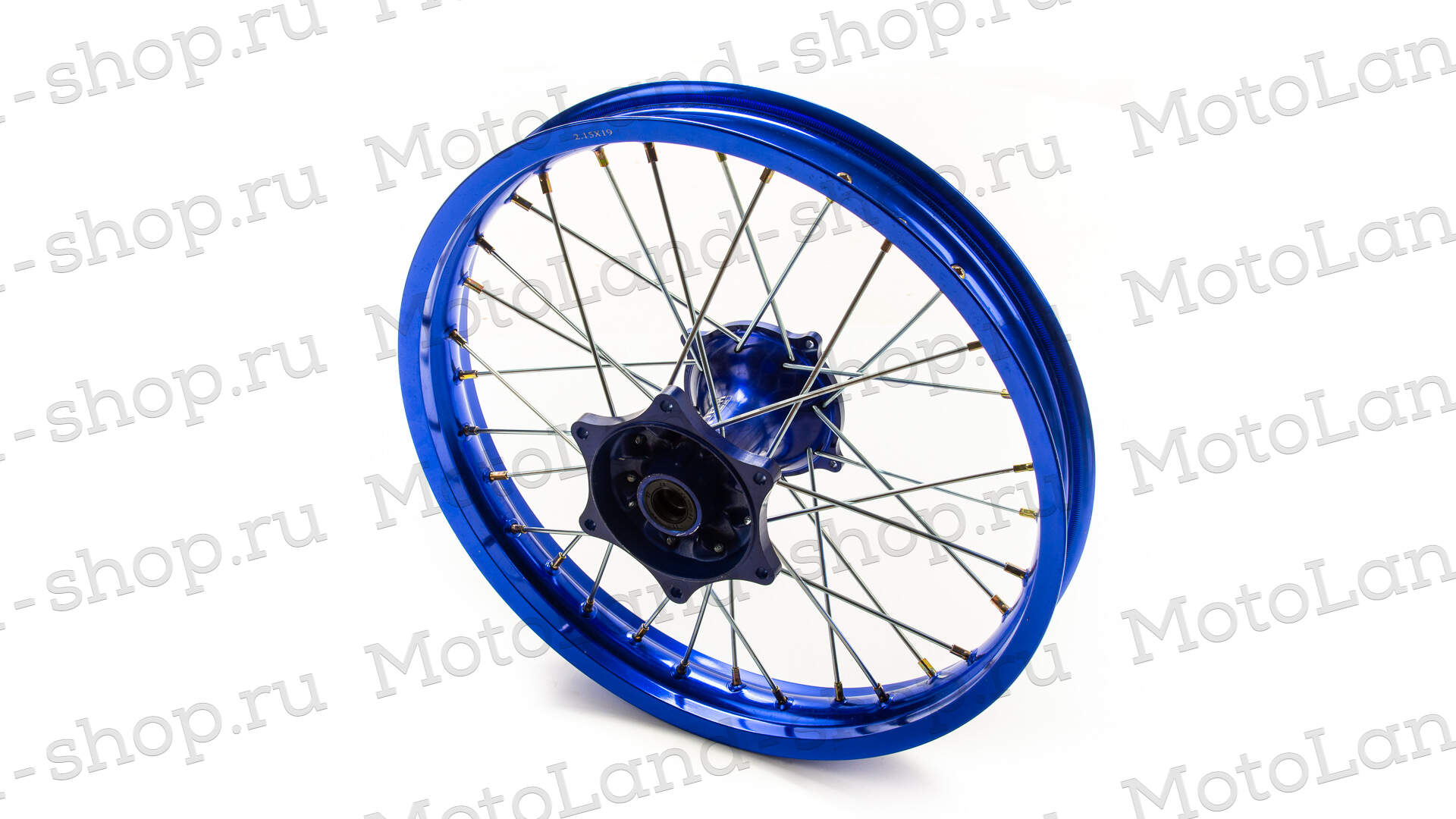 Обод задний 19" (2,15-R19 d=17mm) CNC ступица, алюминий/синий X-TECH