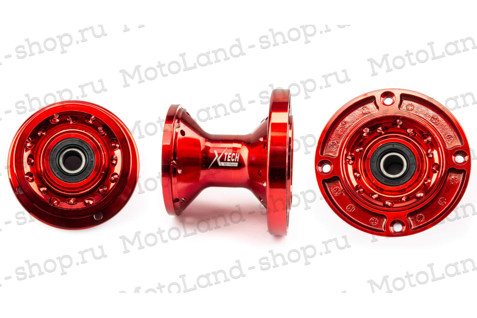 Ступица передняя CNC (R12"/14"/17" d=15mm) красная 100x76x4 M6.9