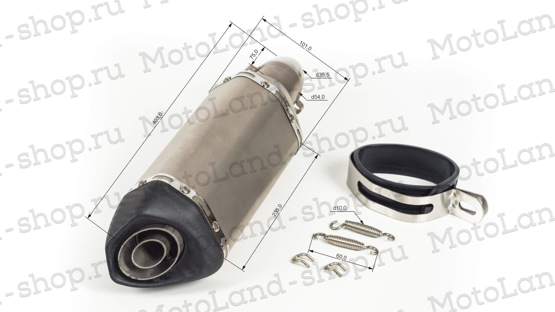 Глушитель AKRAPOVIC  №6 шестигранный титан