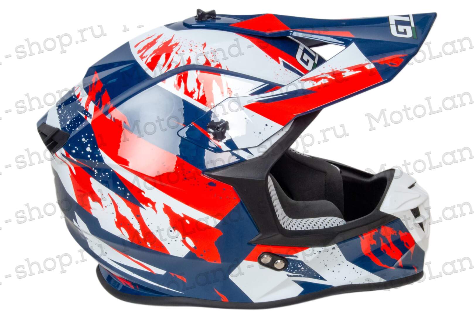 Шлем мото кроссовый GTX 633 №3 (L) BLUE/RED WHITE