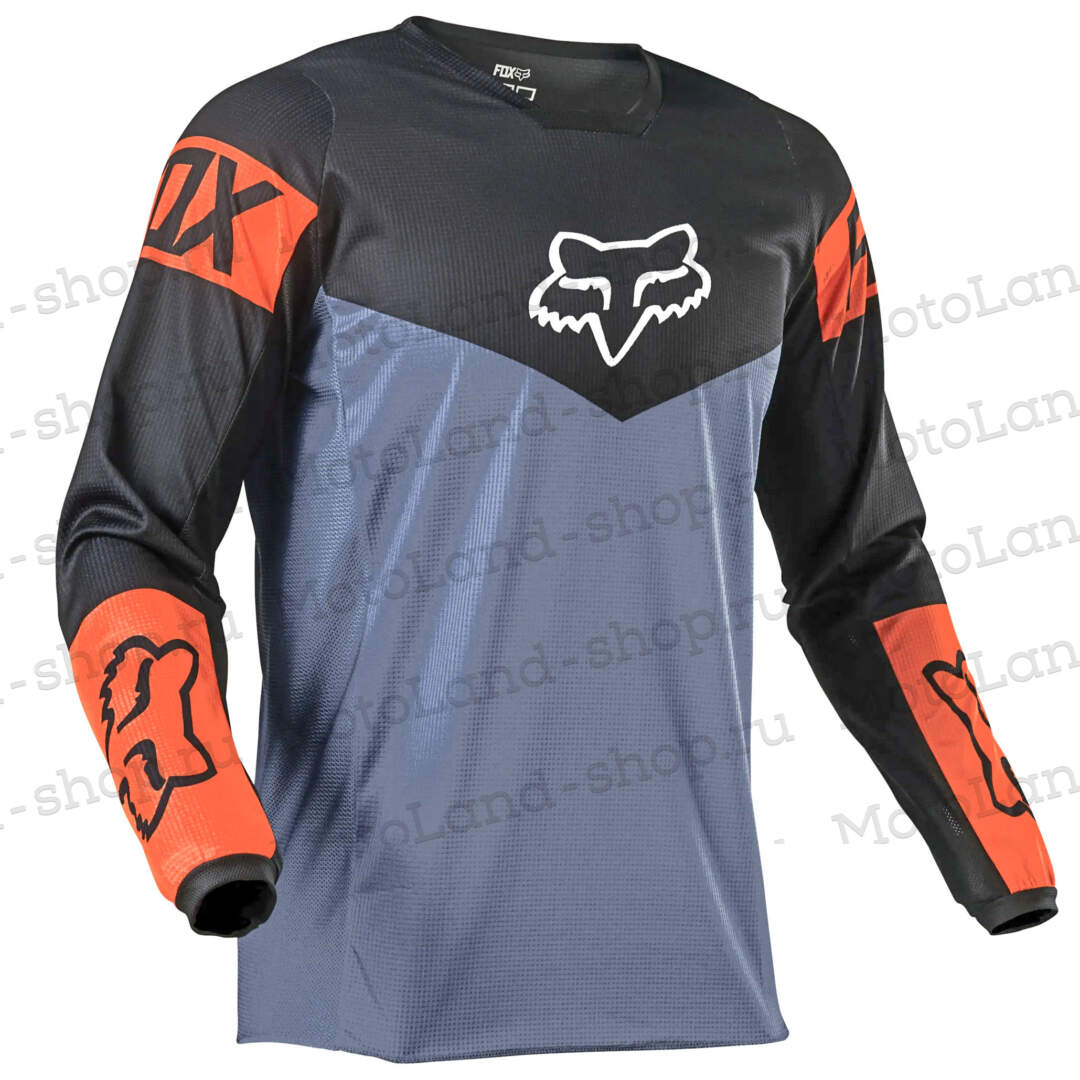 Джерси/футболка для мотокросса (детская) FOX №4 / Grey/Orange (рост 140-145 см)