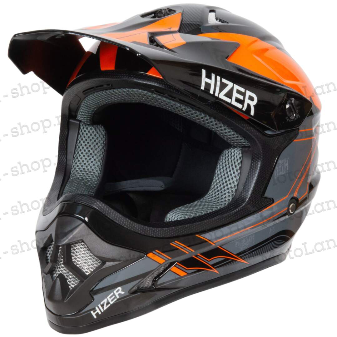 Шлем мото кроссовый HIZER J6805 №5 (XL) orange