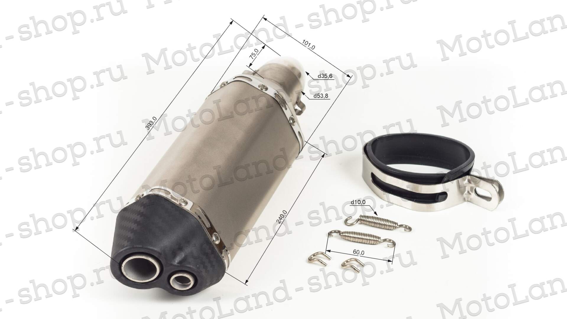 Глушитель AKRAPOVIC №12 (двойной) шестигранный титан