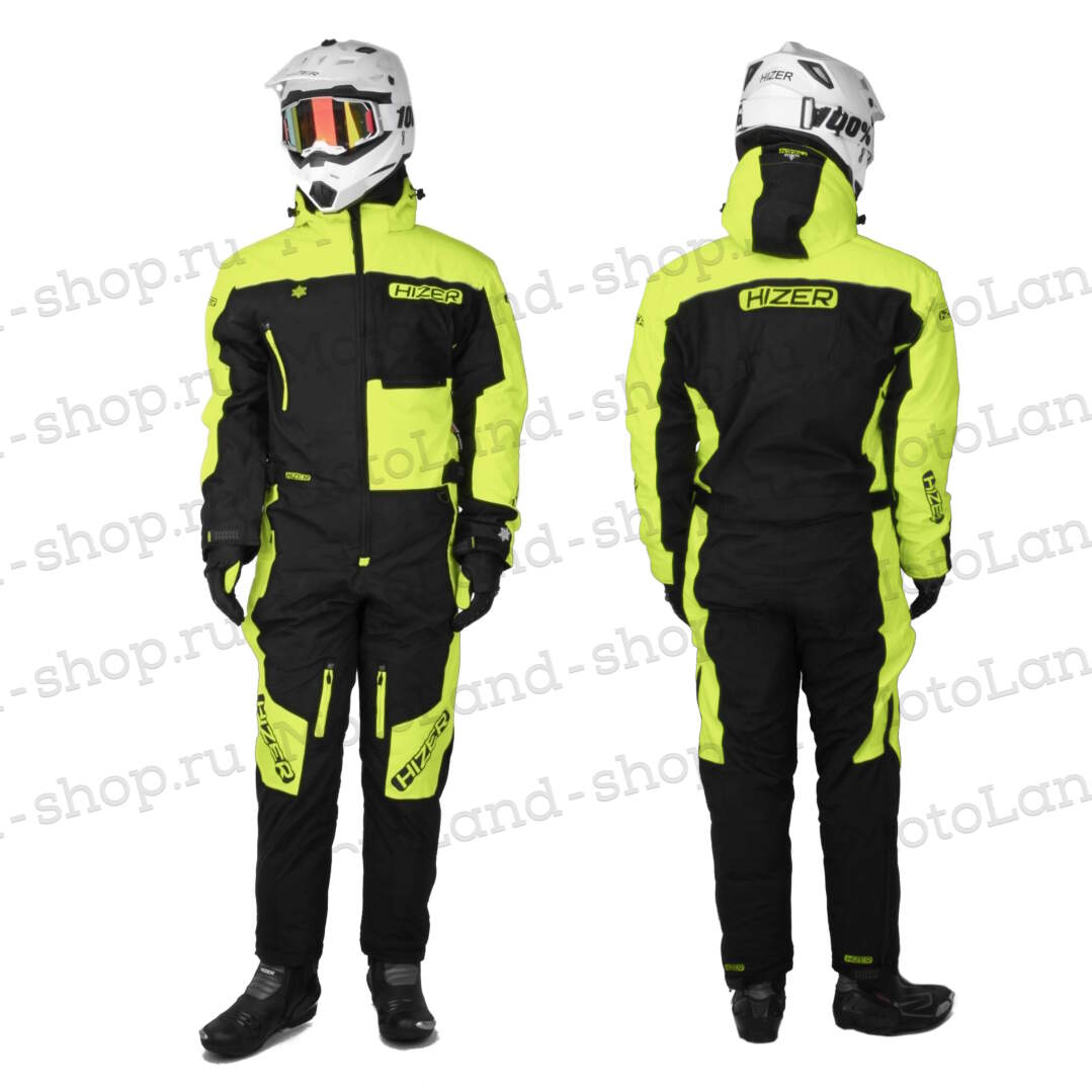 Комбинезон для снегохода HIZER №1 black-yellow (текстиль) (XXXL)