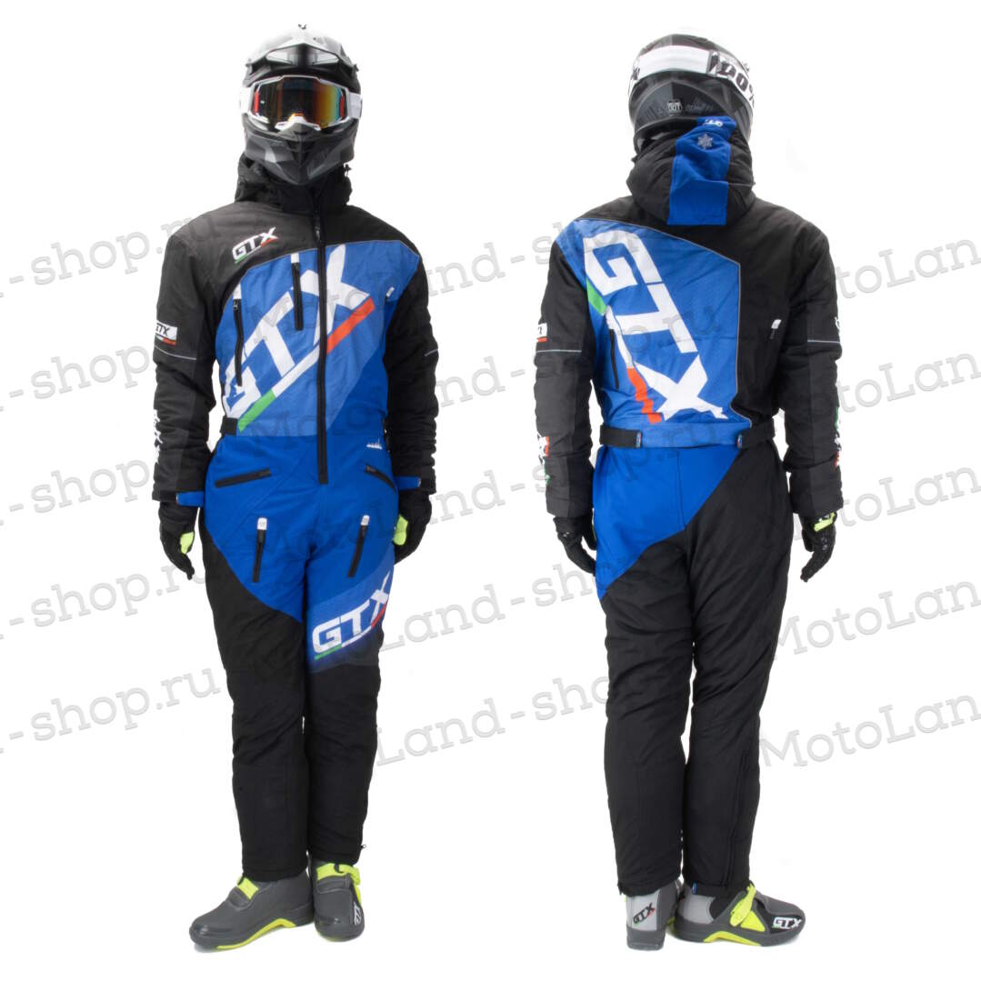 Комбинезон для снегохода GTX №1 black-blue (текстиль) (XXL)