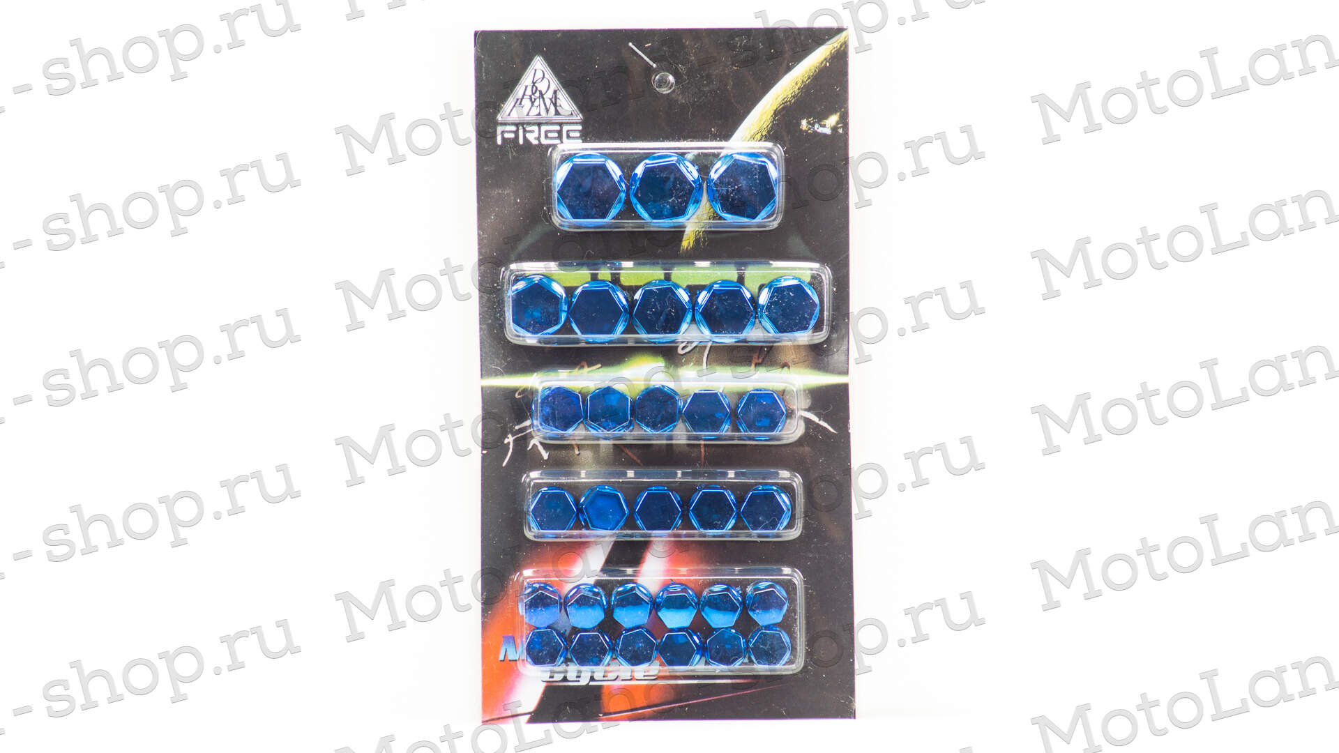 Колпачки на болт/гайку набор синий