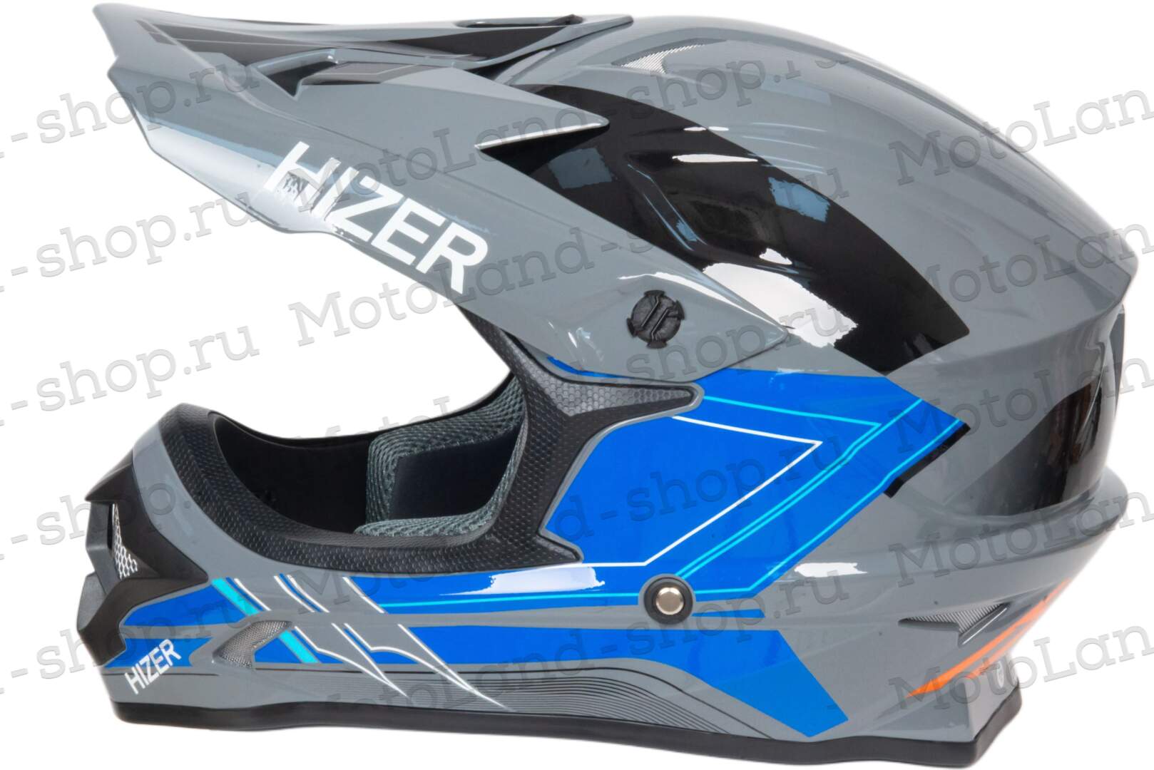 Шлем мото кроссовый HIZER J6805 №4 (XL) grey/blue
