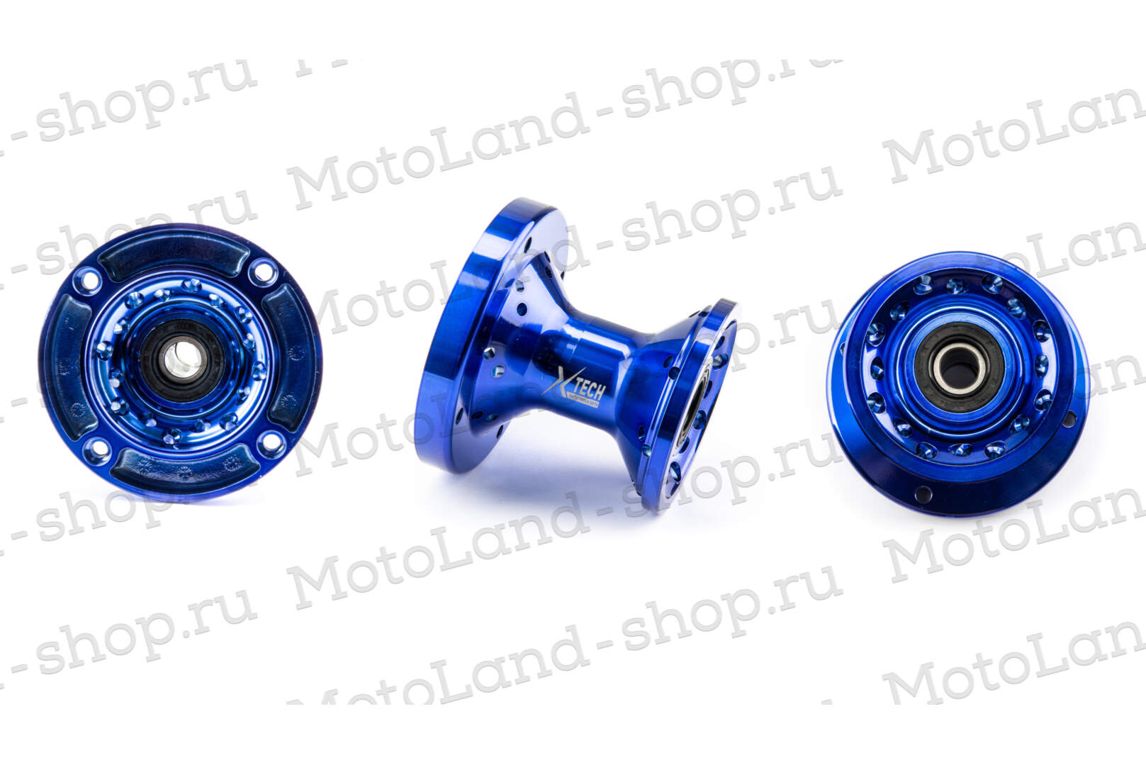 Ступица передняя CNC (R12"/14"/17" d=15mm) синяя 100x76x4 M6.9