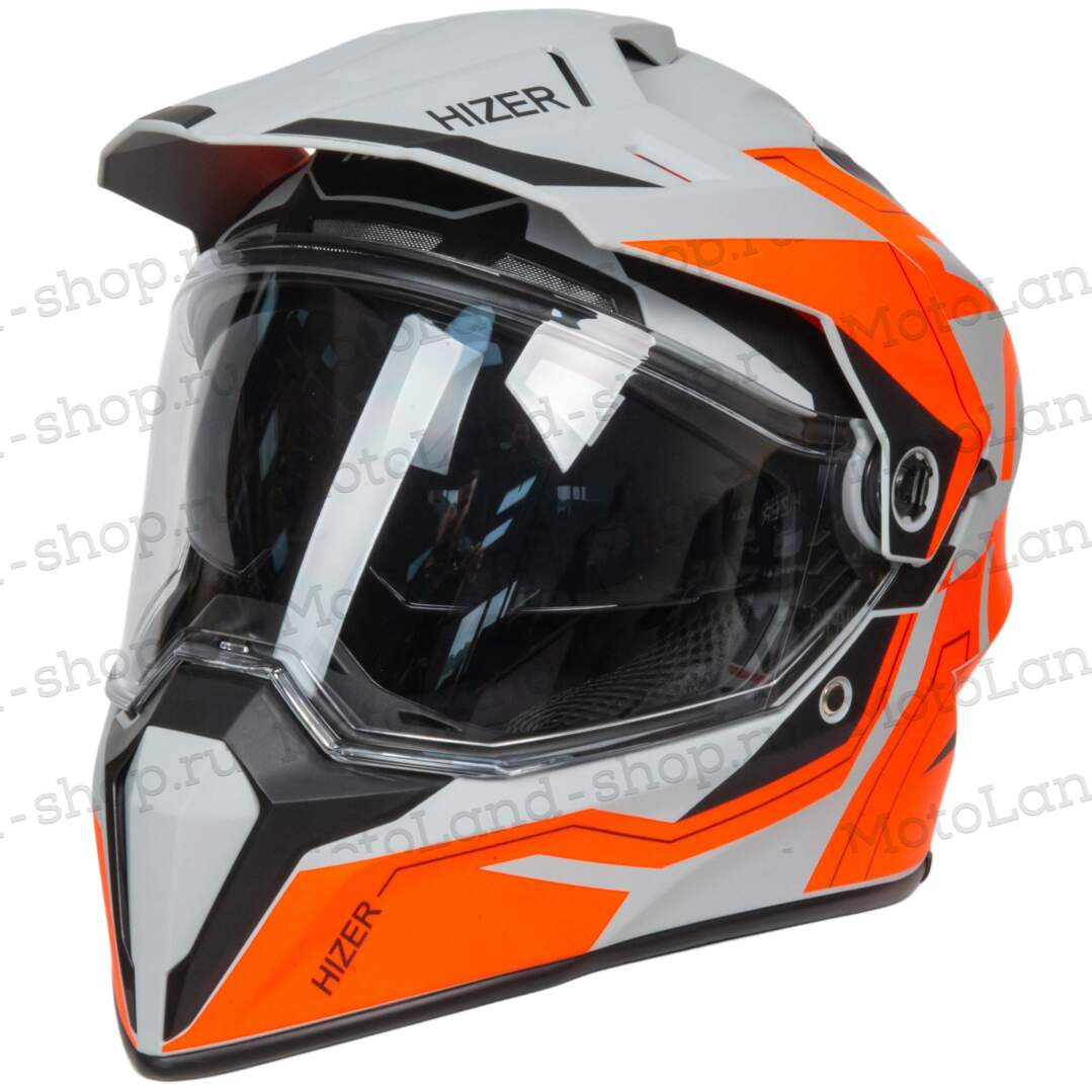 Шлем мото мотард HIZER J6808 №1 (S) matte grey