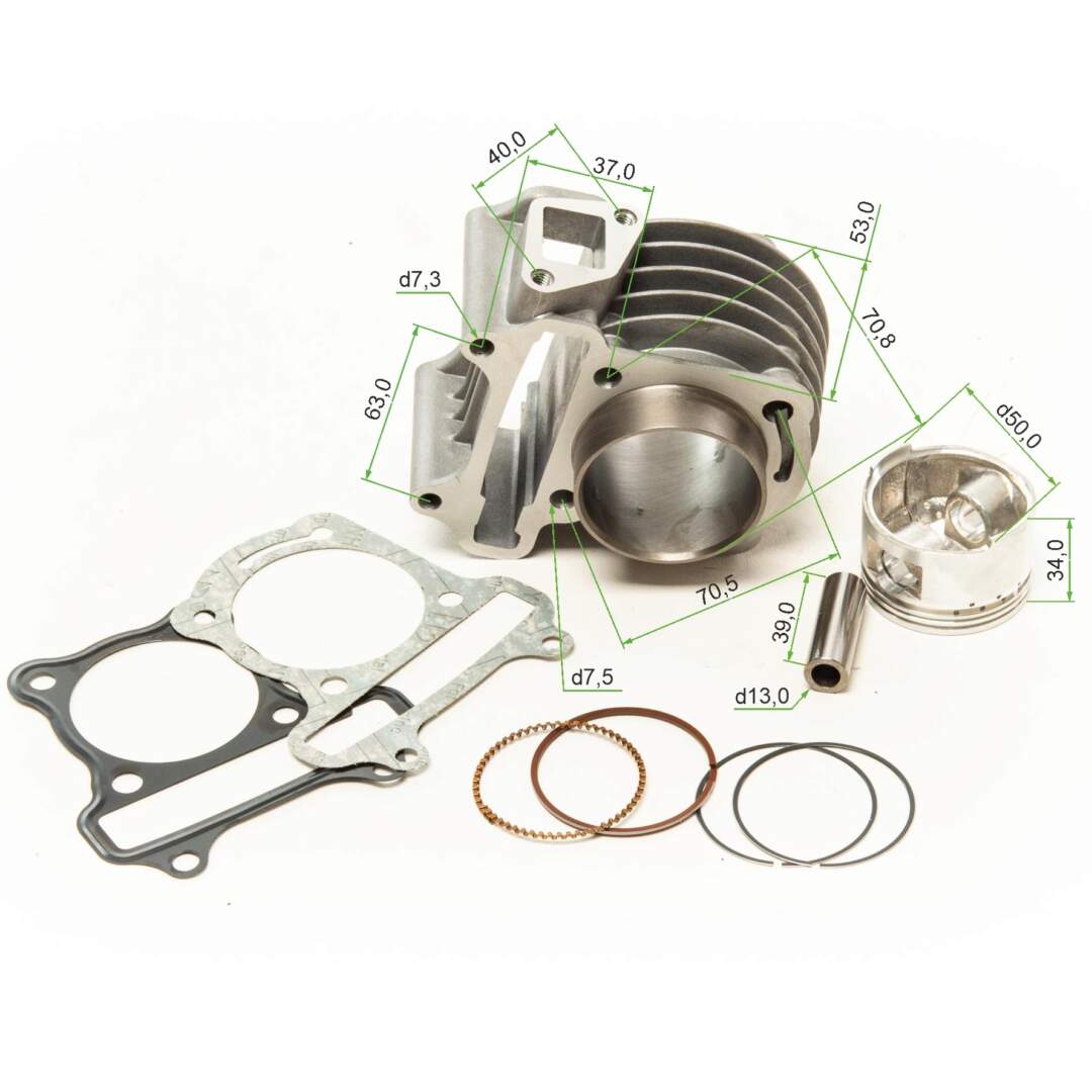 Цилиндро поршневая группа ( ЦПГ )139QMB НОВИНКА ТЮНИНГ из 8  d=50mm 