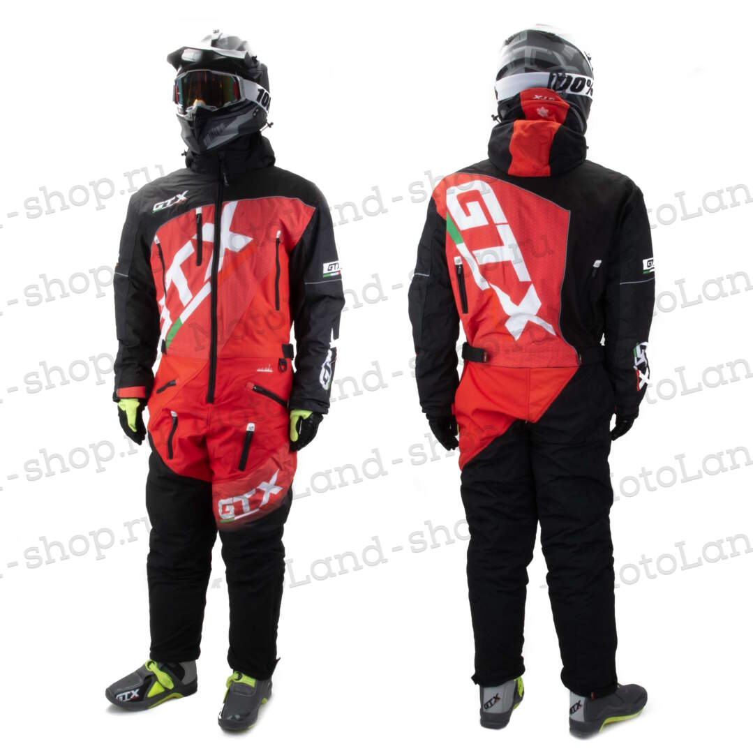 Комбинезон для снегохода GTX №2 black-red (текстиль) (XXXL)