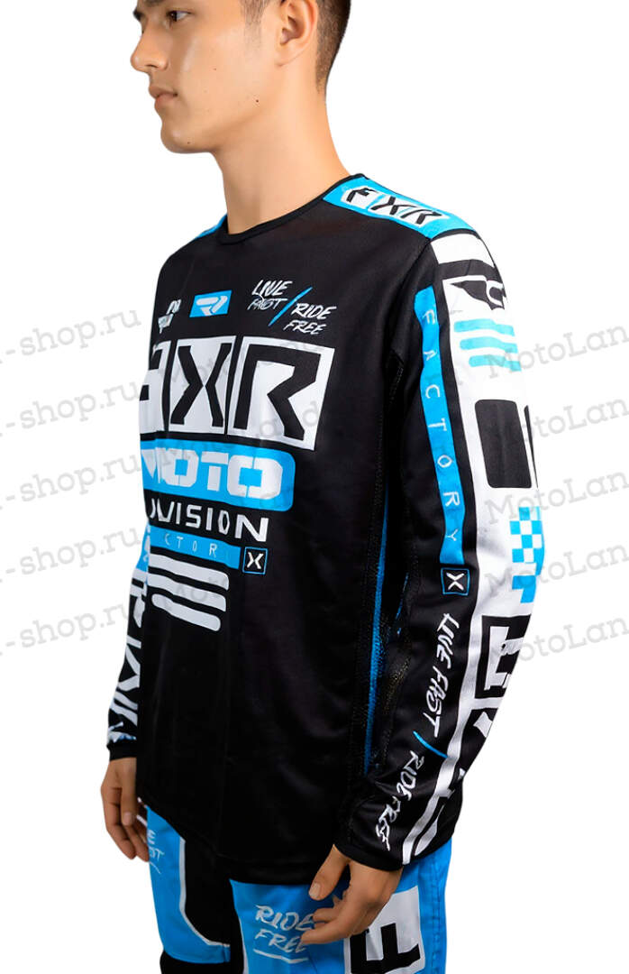 Джерси/футболка для мотокросса FXR №1 (S) black/blue