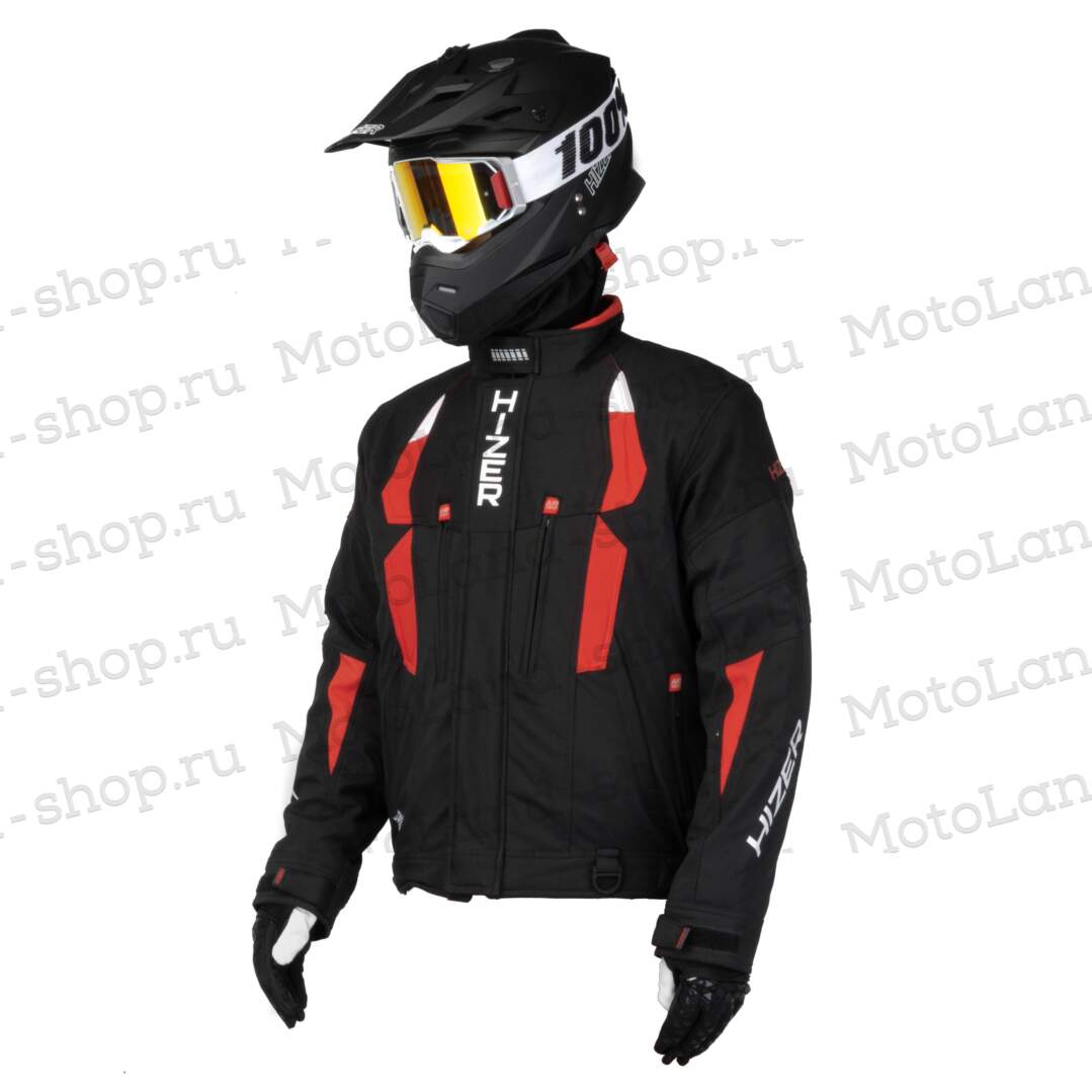 Куртка для снегохода HIZER №1 black-red (текстиль) (XL)