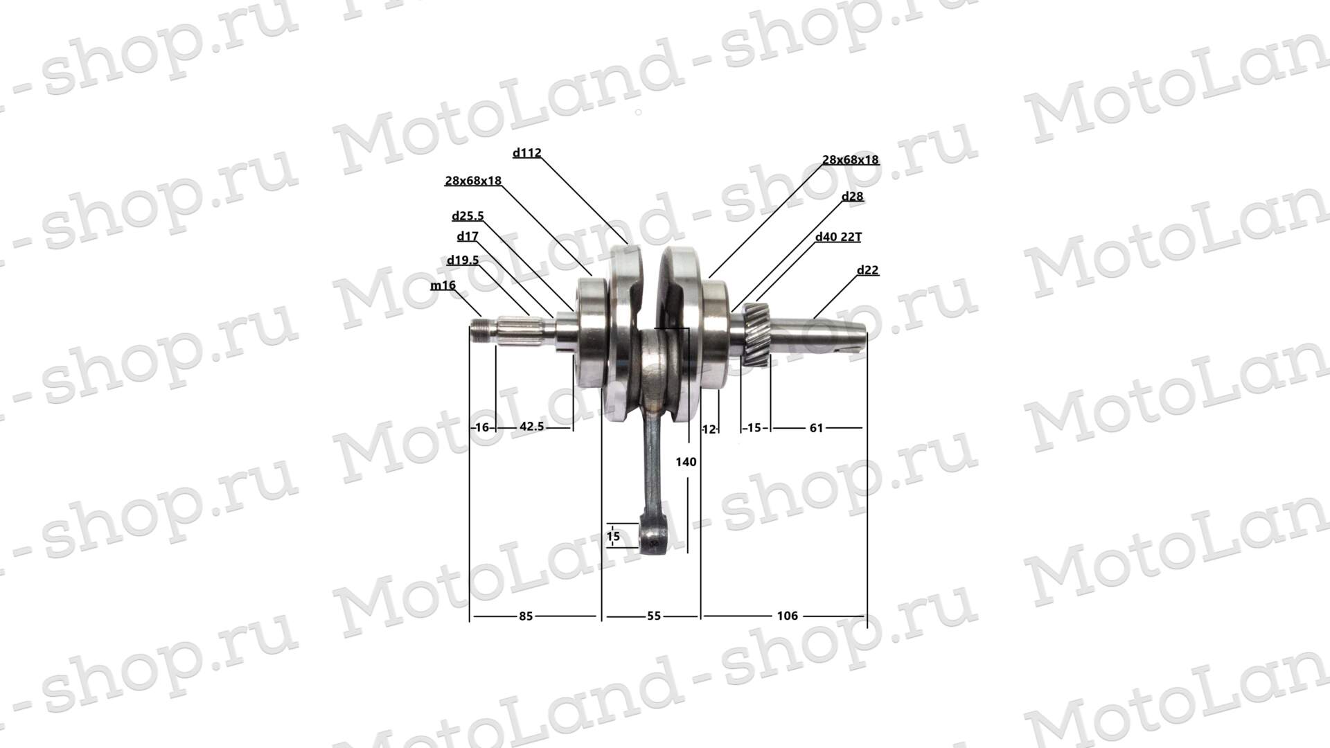 Коленвал 162FMJ-B (CG150D-B)