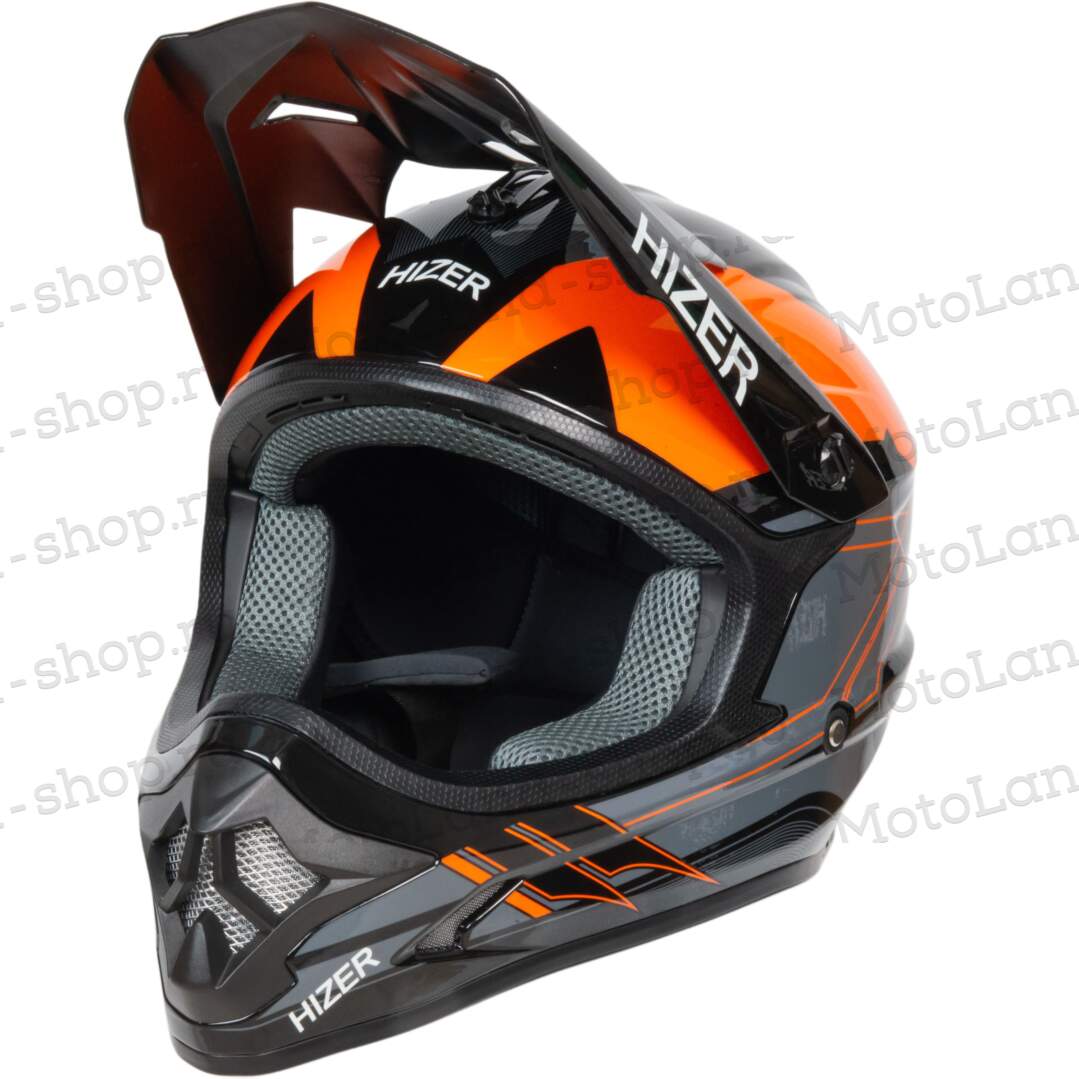 Шлем мото кроссовый HIZER J6805 №5 (XL) orange