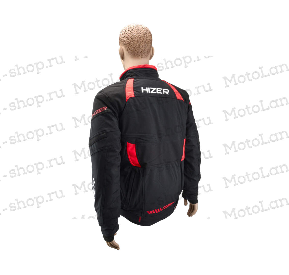 Куртка для снегохода HIZER №1 black-red (текстиль) (L)