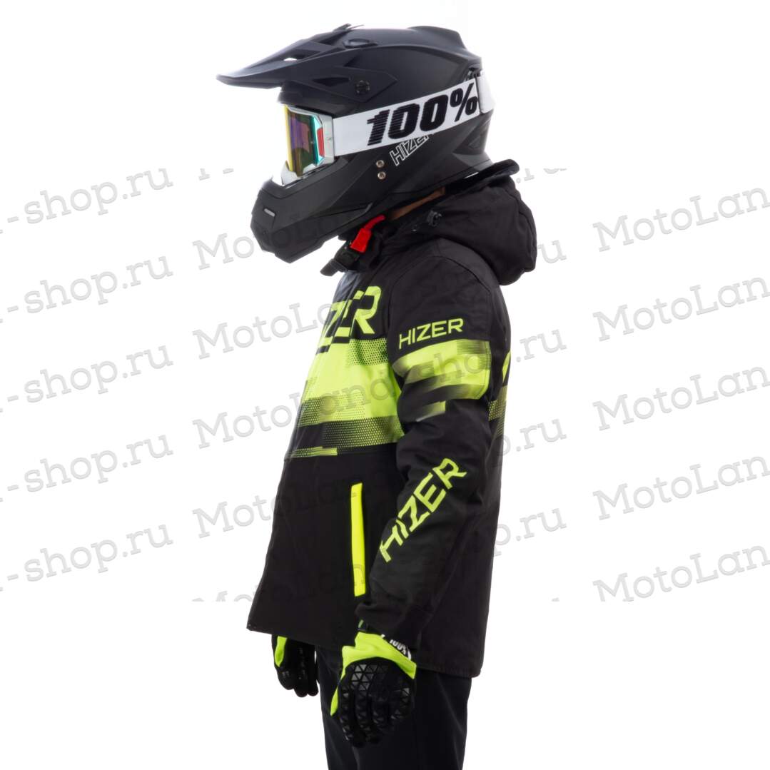 Куртка для снегохода (детская) HIZER №4 black-yellow (текстиль) (14Y)