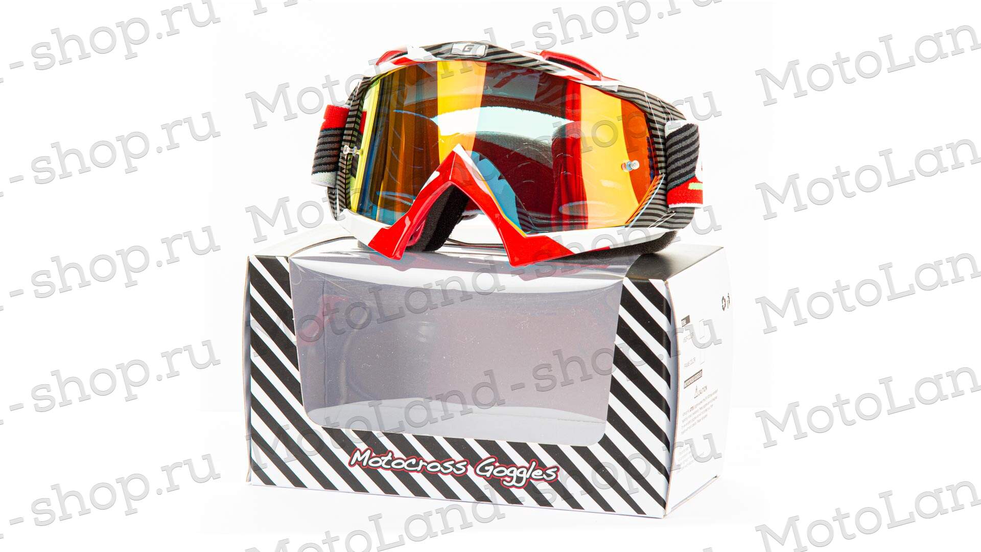 Очки Мотокросс GTX 5019 бело/красные