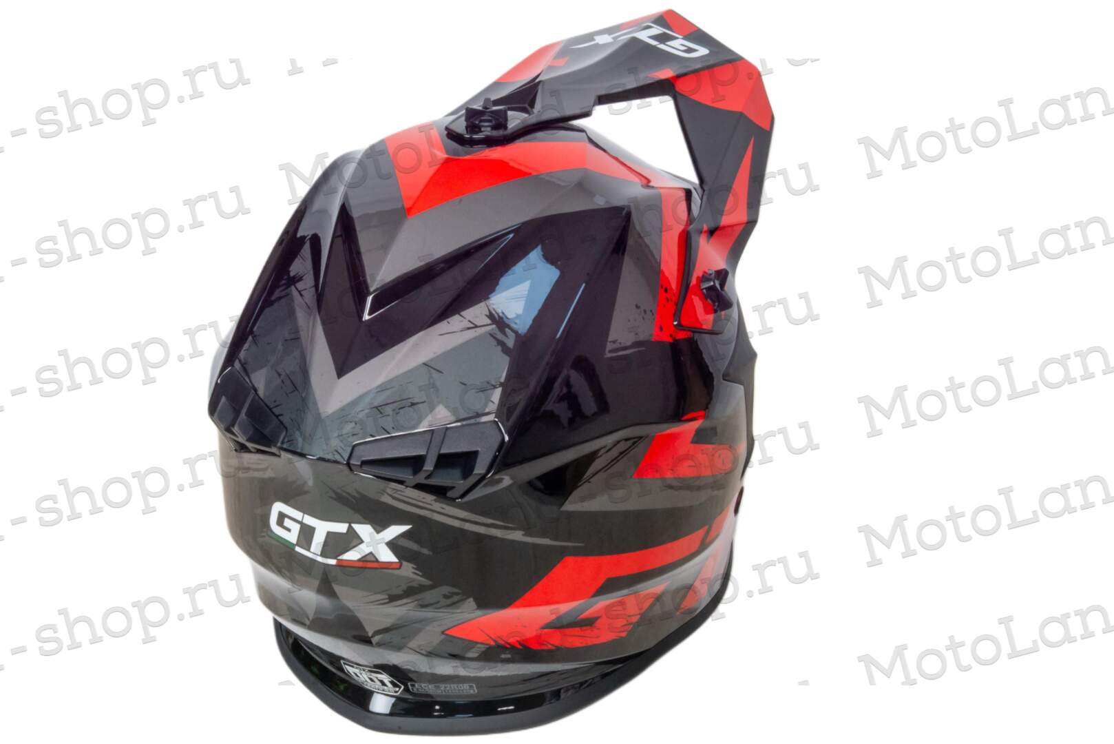 Шлем мото кроссовый GTX 633 №10 (M) BLACK/RED GREY