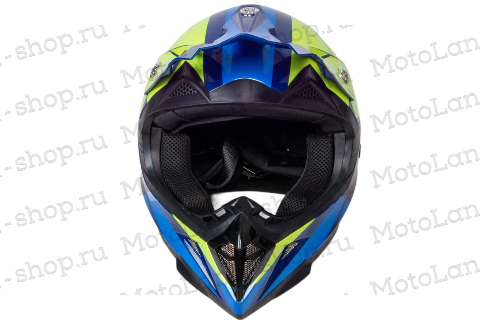 Шлем мото кроссовый HIZER 915 №6 (M) havy/neon/yellow/blue