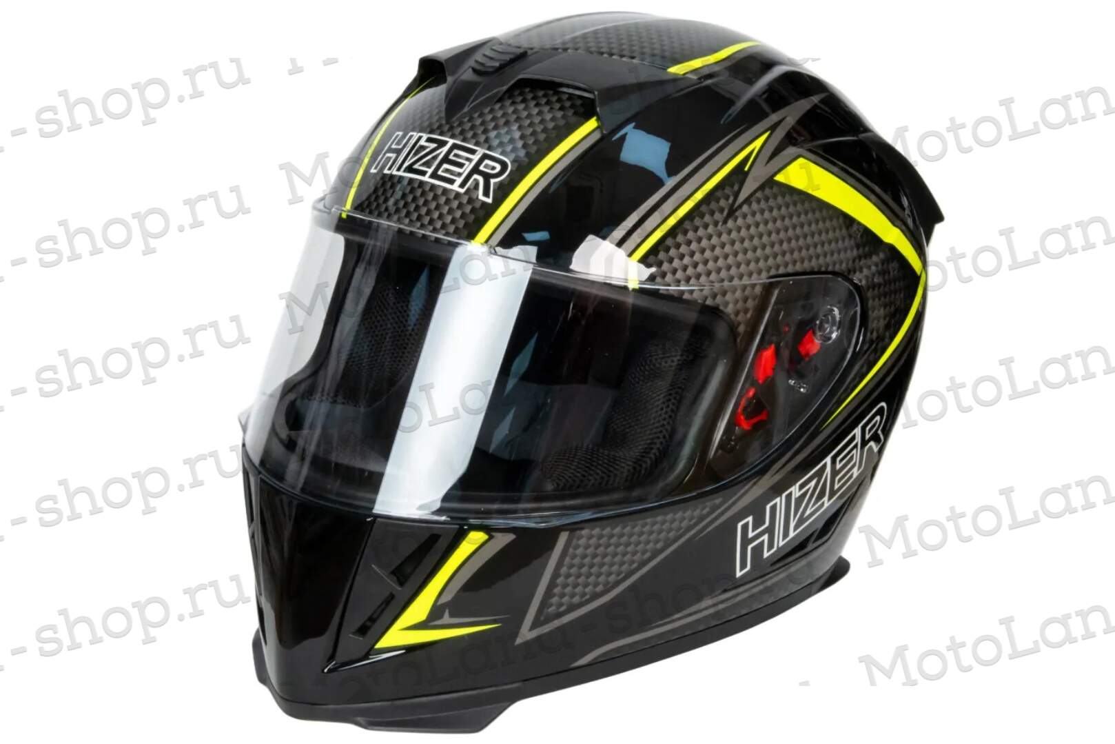 Шлем мото интеграл HIZER J5311 №1 (XL)  black/lemon