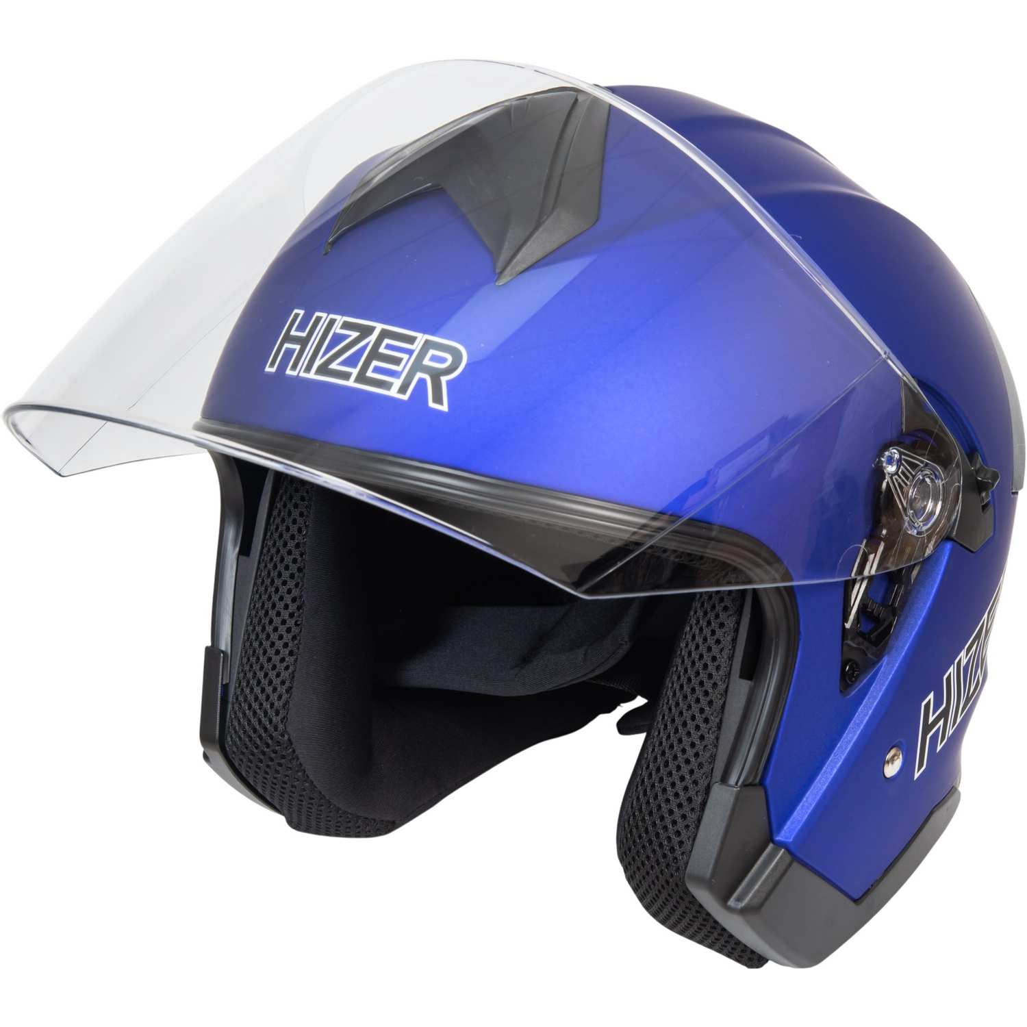 Шлем мото открытый HIZER J232 №2 (L) matte blue (2 визора)