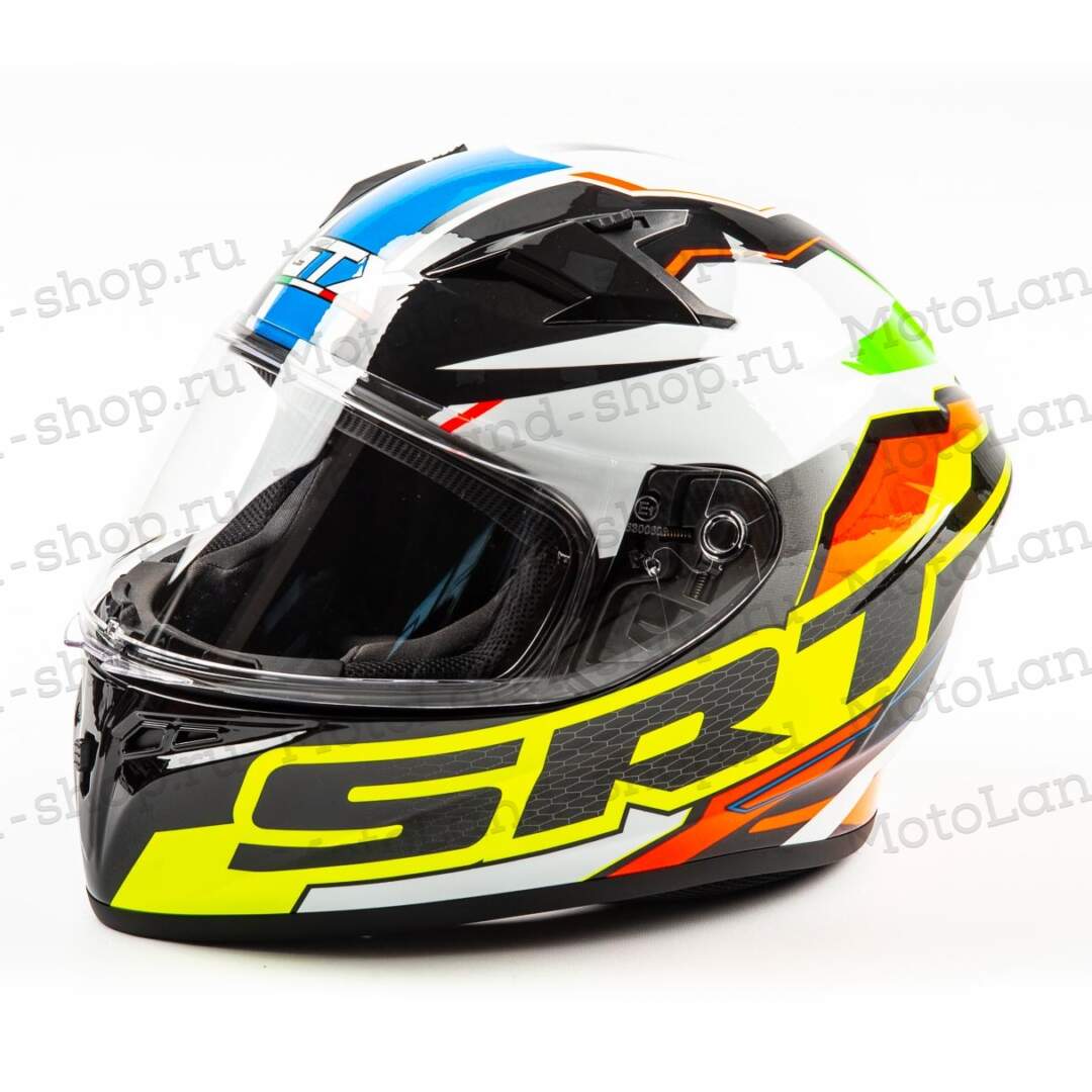 Шлем мото интеграл GTX 578 №2 (L) BLACK/ ORANGE GREEN