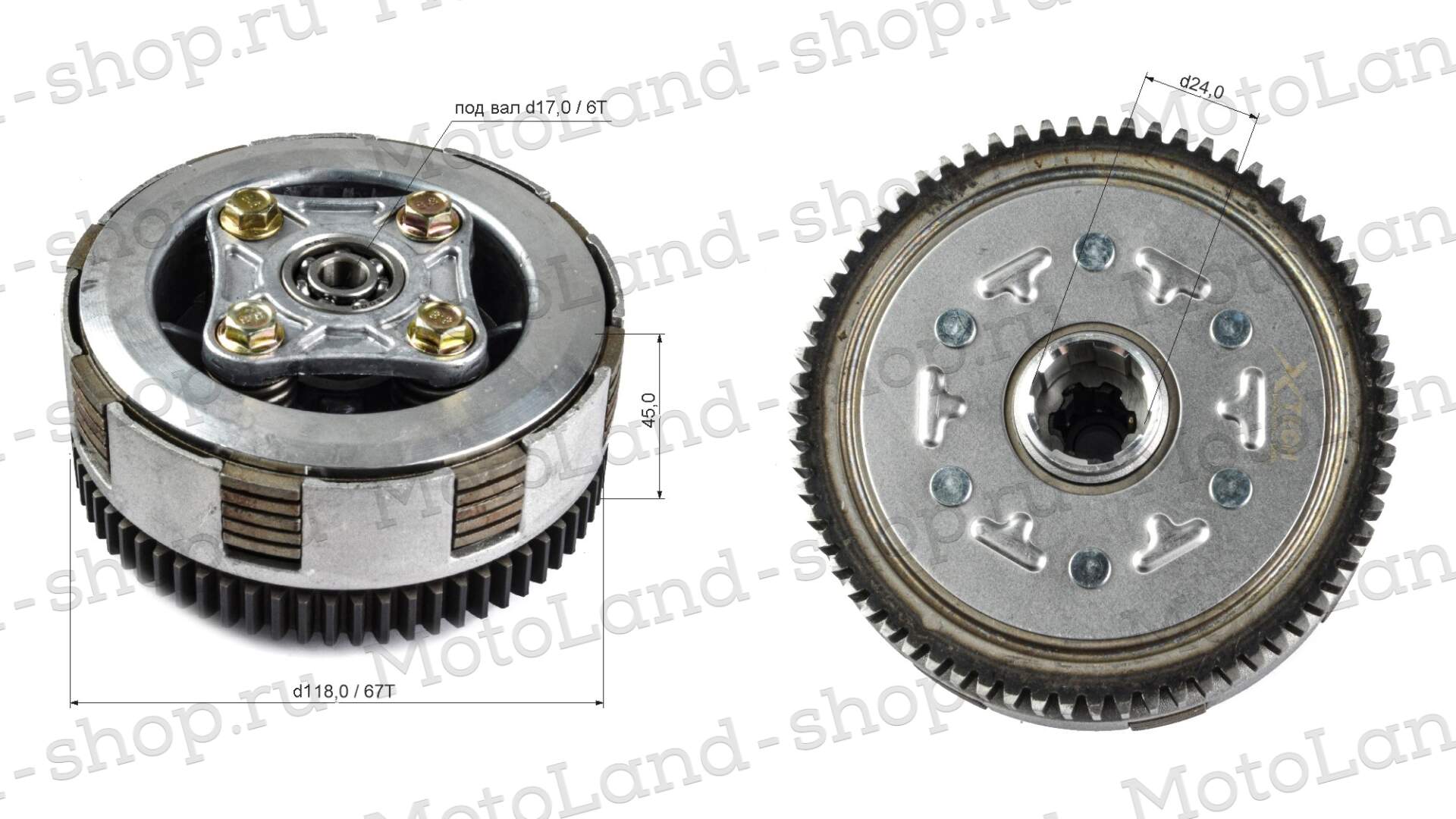 Барабан сцепления в сборе YX150/160 (W150-2/W150-5/W160-2) 150см3 160см3 X-TECH