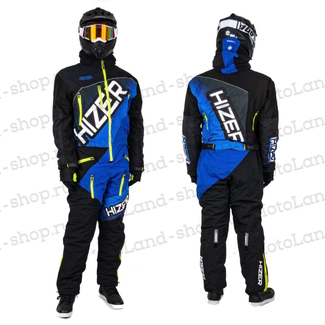 Комбинезон для снегохода HIZER №2 black-blue (текстиль) (L)