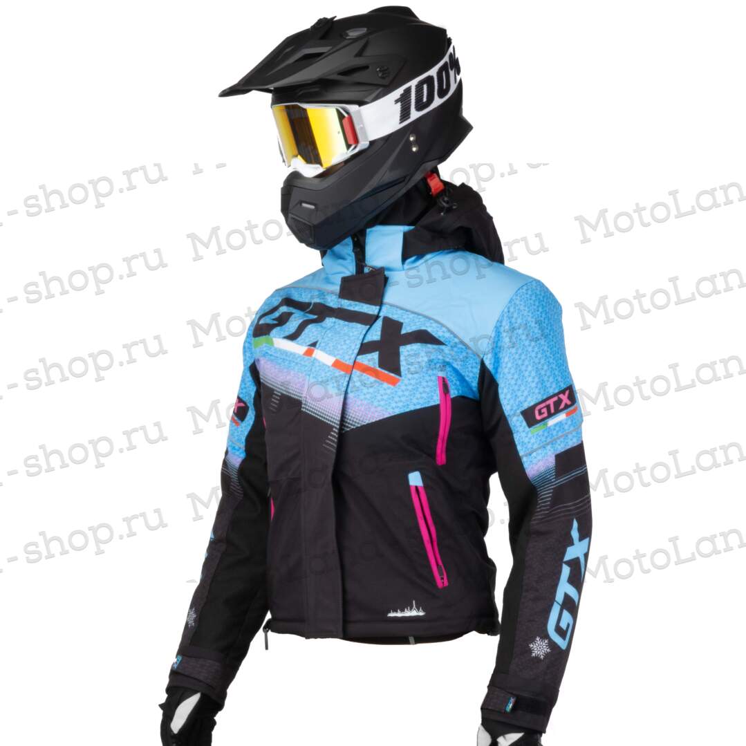 Куртка для снегохода (женская) GTX №3 black-blue (текстиль) (S)
