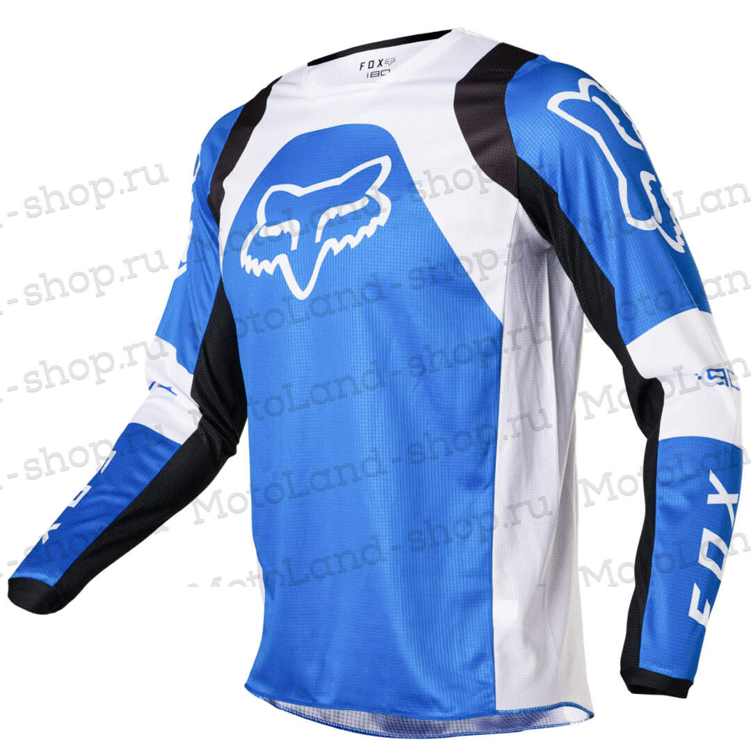 Джерси/футболка для мотокросса (детская) FOX №3 / Blue/White (рост 145-155 см)