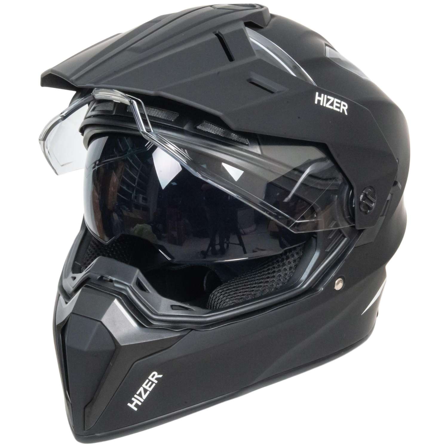 Шлем мото мотард HIZER J6808 №5 (S) matte black