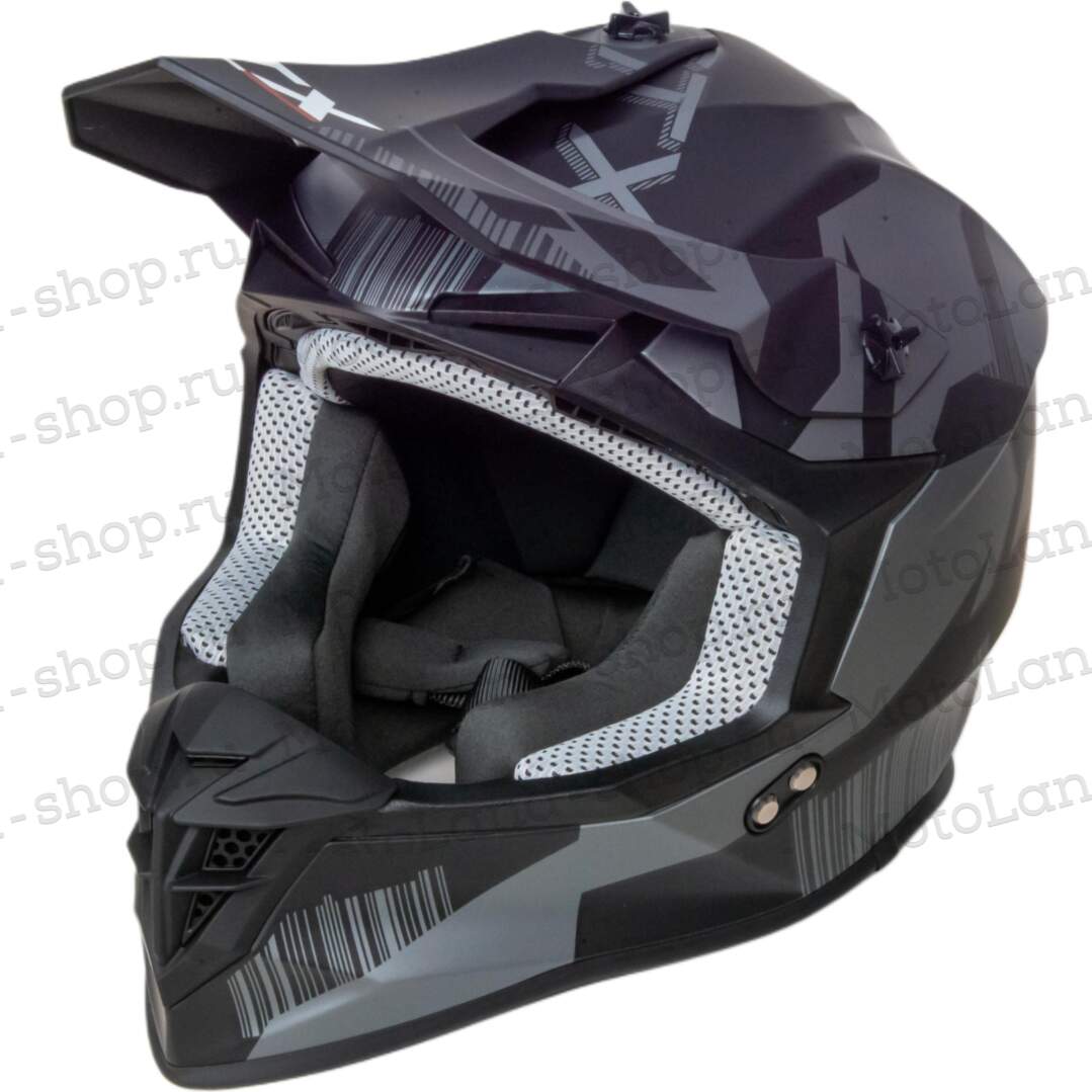 Шлем мото кроссовый GTX 633 №7  (L) BLACK/GREY