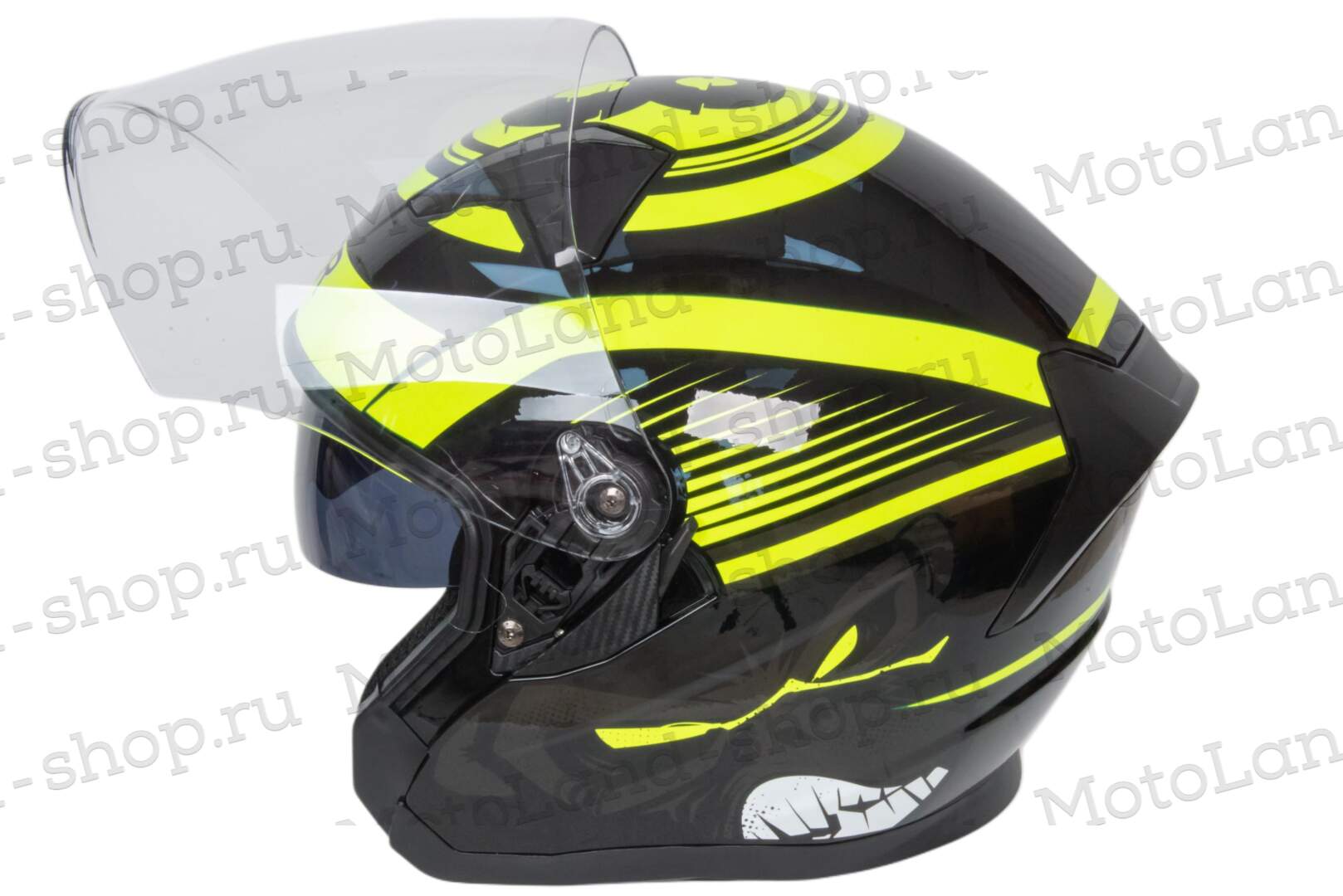 Шлем мото открытый HIZER J228 №1 (L) black/neon yellow