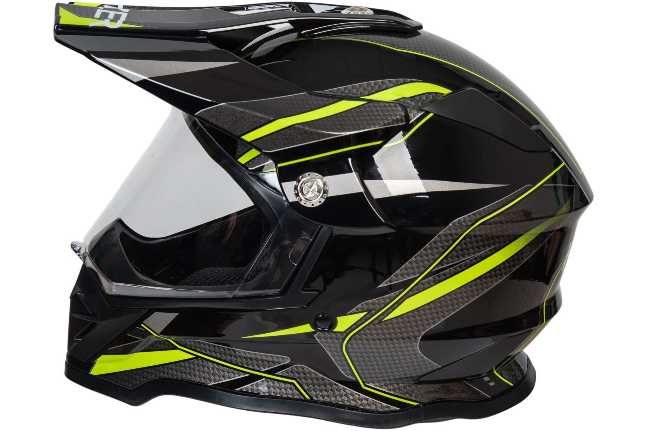 Шлем мото мотард HIZER B6197-1 №4 (XL) black/yellow